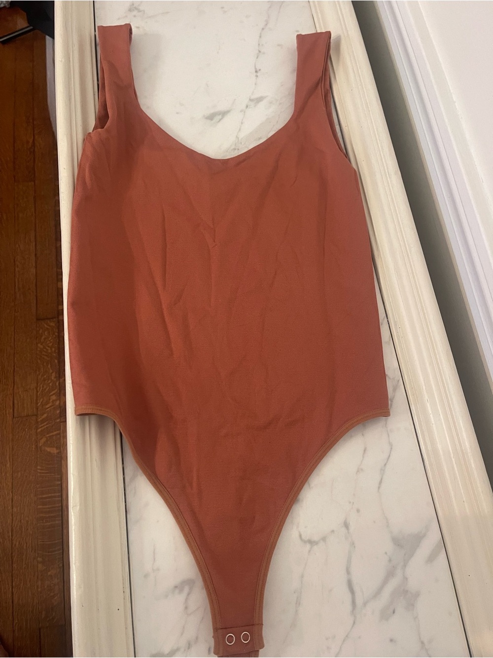 Aura Terra Cotta Scoop-Neck Bodysuit